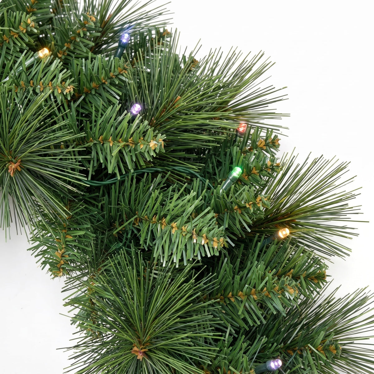 Christabelle 61cm Dorset Pine Christmas Wreath Pre Lit Multi Function LED Battery Operated Front Door Xmas Decoration Home