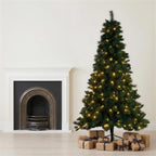 Christabelle 1.8m 6ft Pre-Lit Green Artificial Christmas Tree Dorset Pine 160 Multi-Function LEDs & Metal Stand