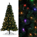 Christabelle 1.8m 6ft Pre-Lit Green Artificial Christmas Tree Dorset Pine 160 Multi-Function LEDs & Metal Stand