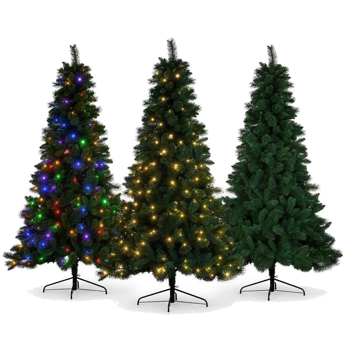 Christabelle 1.8m 6ft Pre-Lit Green Artificial Christmas Tree Dorset Pine 160 Multi-Function LEDs & Metal Stand