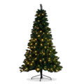 Christabelle 7.5ft 2.3m Dorset Pine Green Pre-Lit Artificial Christmas Tree, 220 Multi-Function LEDs & Metal Stand