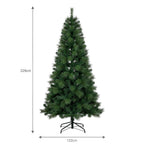 Christabelle 7.5ft 2.3m Dorset Pine Green Pre-Lit Artificial Christmas Tree, 220 Multi-Function LEDs & Metal Stand