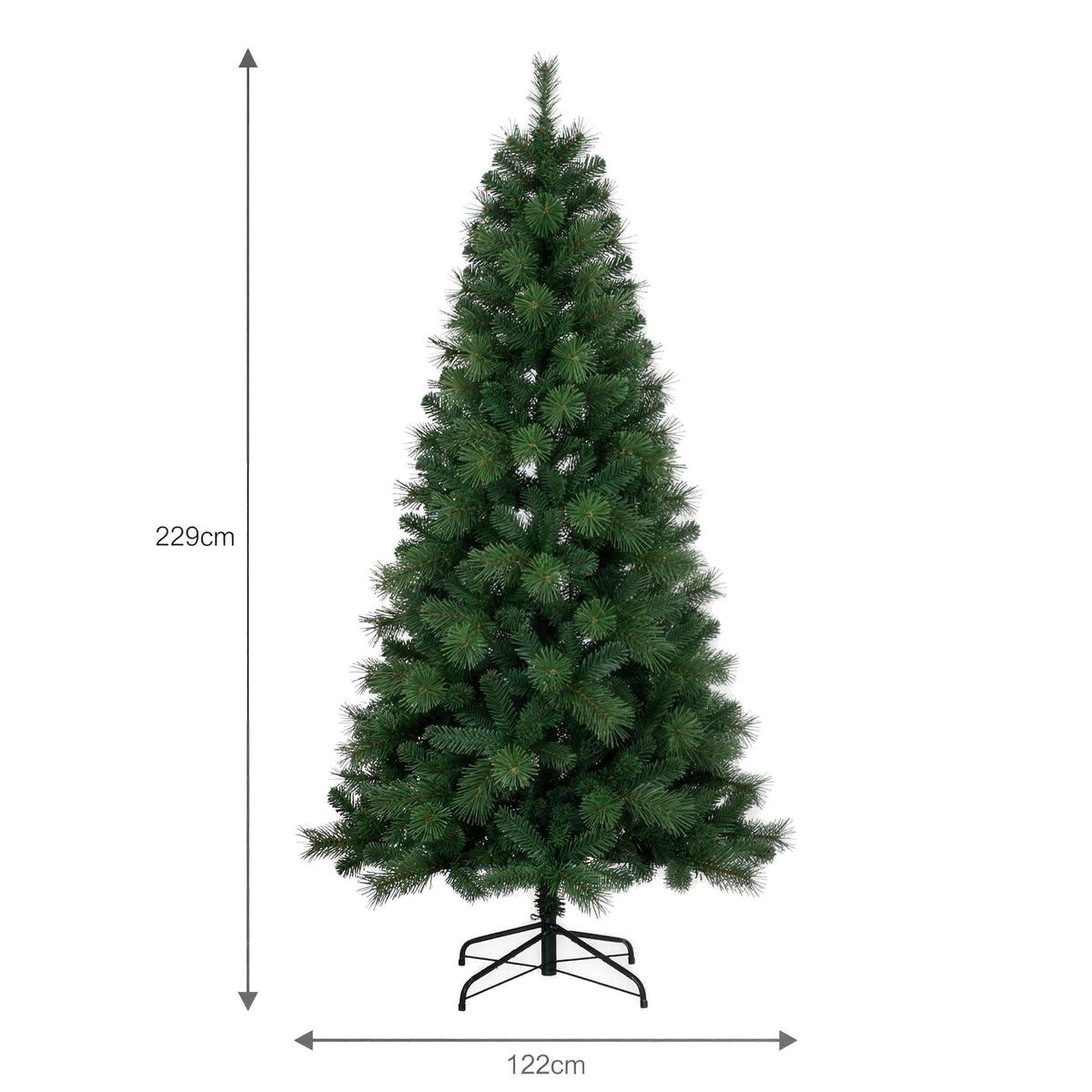 Christabelle 7.5ft 2.3m Dorset Pine Green Pre-Lit Artificial Christmas Tree, 220 Multi-Function LEDs & Metal Stand