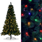 Christabelle 7.5ft 2.3m Dorset Pine Green Pre-Lit Artificial Christmas Tree, 220 Multi-Function LEDs & Metal Stand