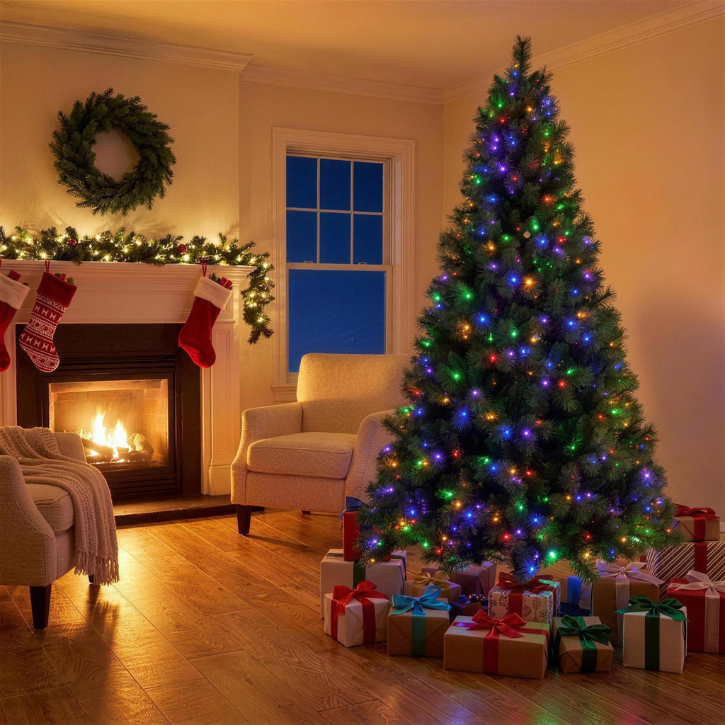 Christabelle 1.8m 6ft Grand Sierra Christmas Tree Pre Lit Multi Function LED Memory Wire Artificial Indoor Xmas Decor