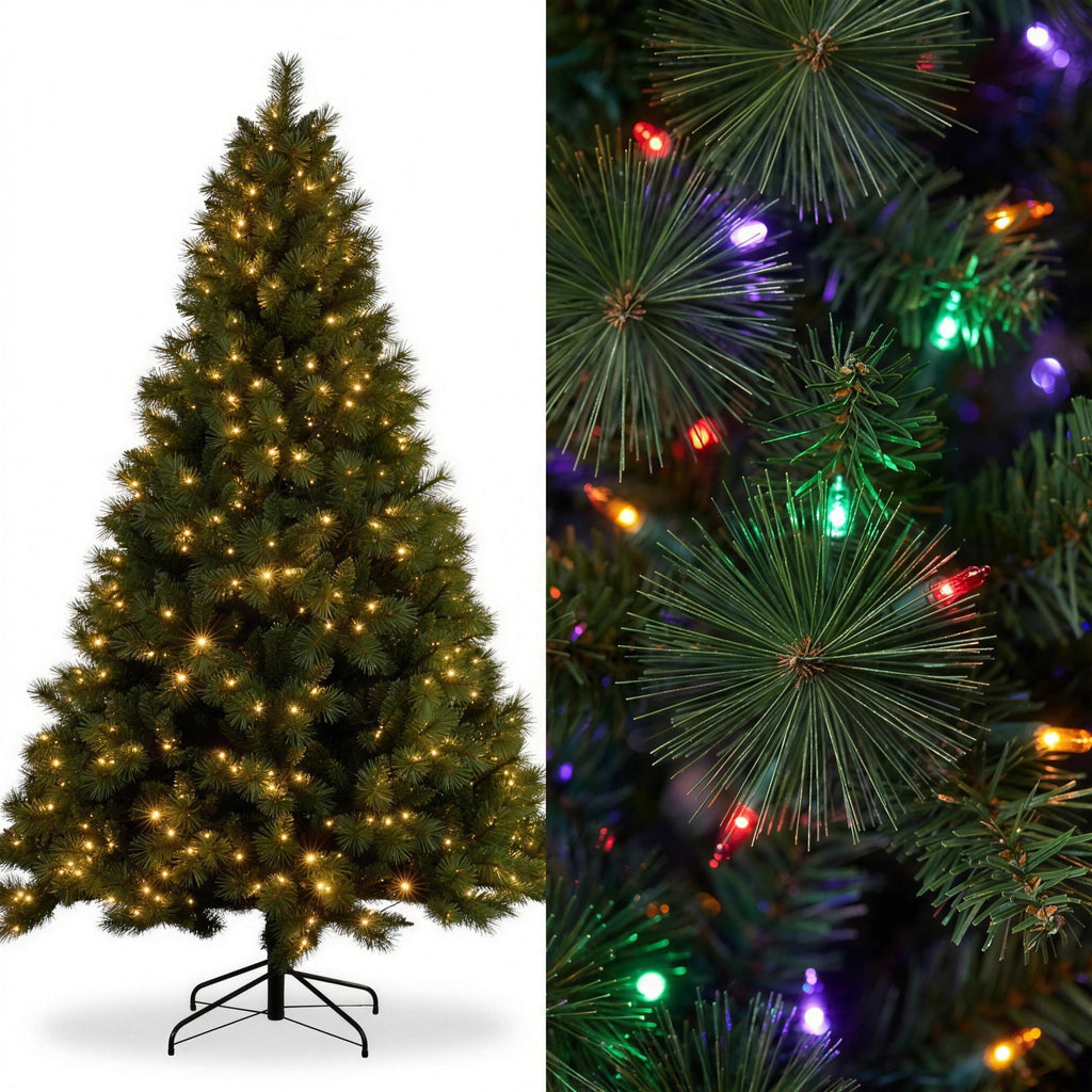 Christabelle 1.8m 6ft Grand Sierra Christmas Tree Pre Lit Multi Function LED Memory Wire Artificial Indoor Xmas Decor