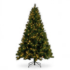 Christabelle 2.3m 7.5ft Grand Sierra Christmas Tree Pre Lit Multi Function LED Memory Wire Artificial Indoor Xmas Decor