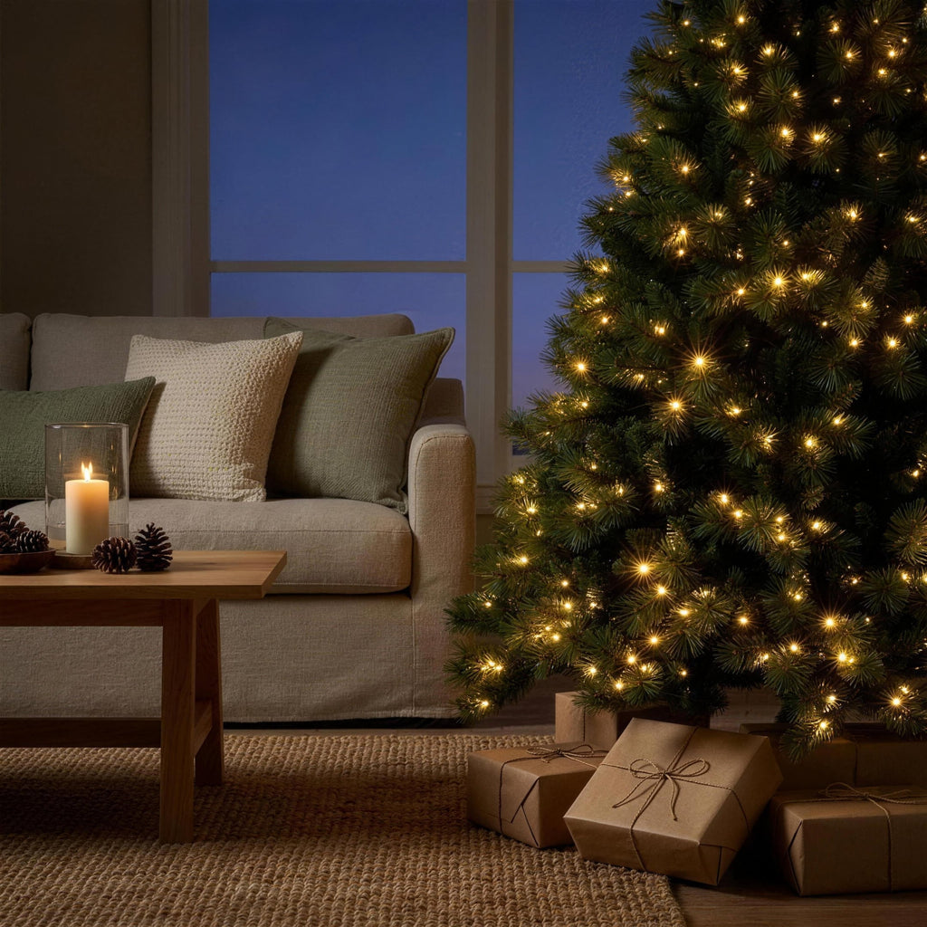 Christabelle 2.3m 7.5ft Grand Sierra Christmas Tree Pre Lit Multi Function LED Memory Wire Artificial Indoor Xmas Decor