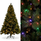 Christabelle 2.3m 7.5ft Grand Sierra Christmas Tree Pre Lit Multi Function LED Memory Wire Artificial Indoor Xmas Decor