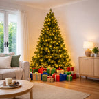 Christabelle 2.3m 7.5ft Grand Sierra Christmas Tree Pre Lit Multi Function LED Memory Wire Artificial Indoor Xmas Decor