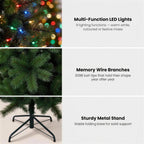 Christabelle 2.7m 9ft Grand Sierra Christmas Tree Pre Lit Multi Function LED Memory Wire Artificial Indoor Xmas Decor