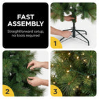 Christabelle 2.7m 9ft Grand Sierra Christmas Tree Pre Lit Multi Function LED Memory Wire Artificial Indoor Xmas Decor