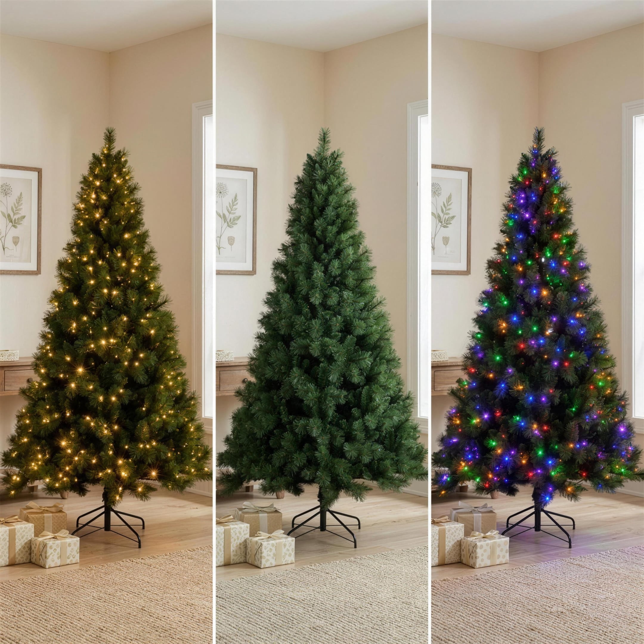 Christabelle 2.7m 9ft Grand Sierra Christmas Tree Pre Lit Multi Function LED Memory Wire Artificial Indoor Xmas Decor