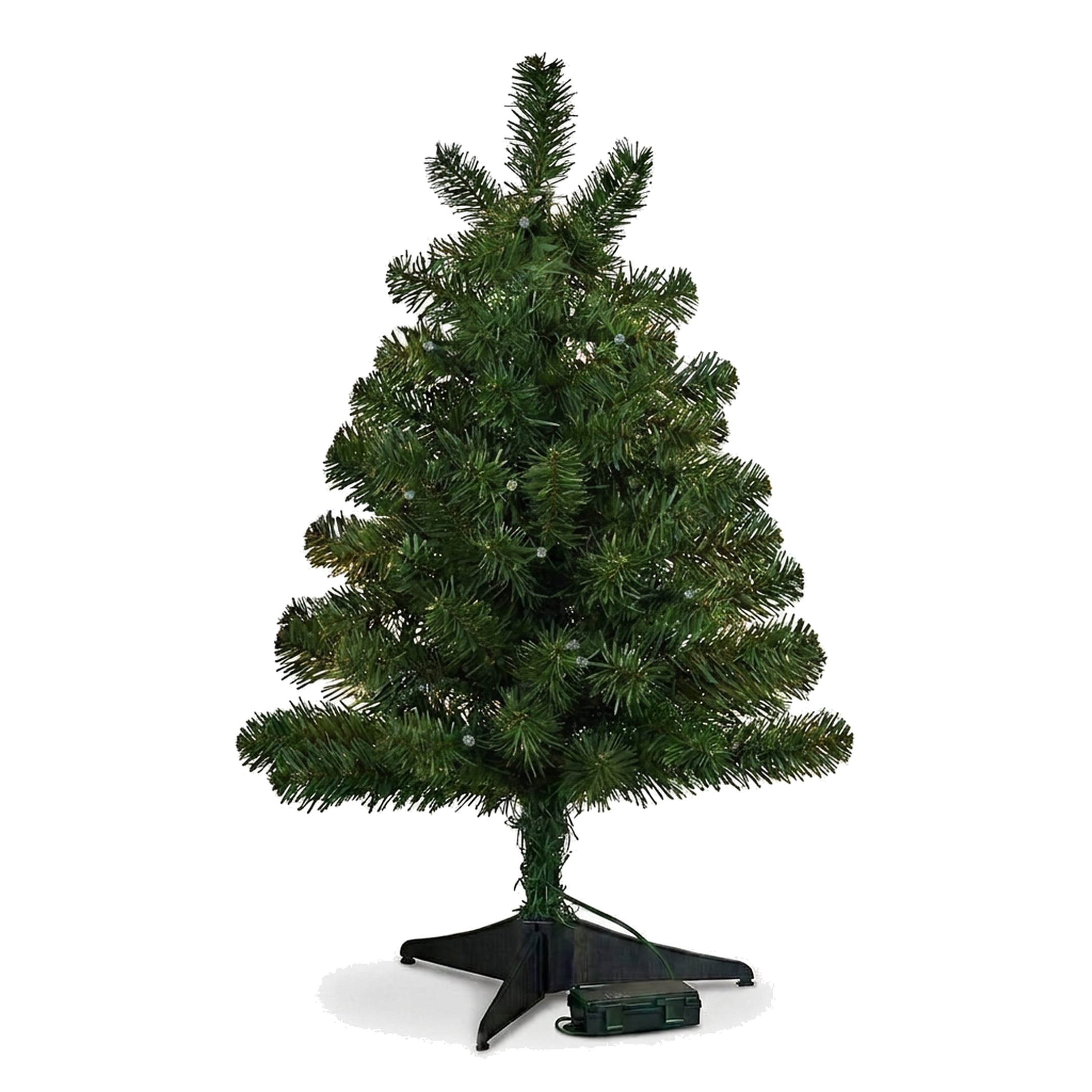 Christabelle 61cm 2ft Highland Pine Christmas Tree Pre Lit Warm White LED Timer Tabletop Artificial Indoor Xmas Decor