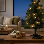 Christabelle 61cm 2ft Highland Pine Christmas Tree Pre Lit Warm White LED Timer Tabletop Artificial Indoor Xmas Decor