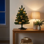 Christabelle 61cm 2ft Highland Pine Christmas Tree Pre Lit Warm White LED Timer Tabletop Artificial Indoor Xmas Decor