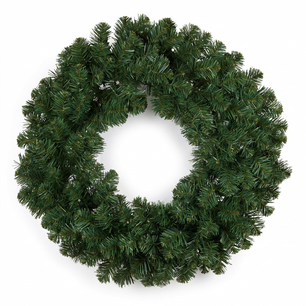 Christabelle 61cm Highland Pine Christmas Wreath Pre Lit Warm White LED Battery Operated Timer Hanging Wall Display Home