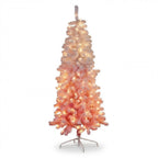 Christabelle 1.8m 6ft Pink Ombre Christmas Tree Pre Lit Warm White LED Foliage Artificial Indoor Xmas Decor Home