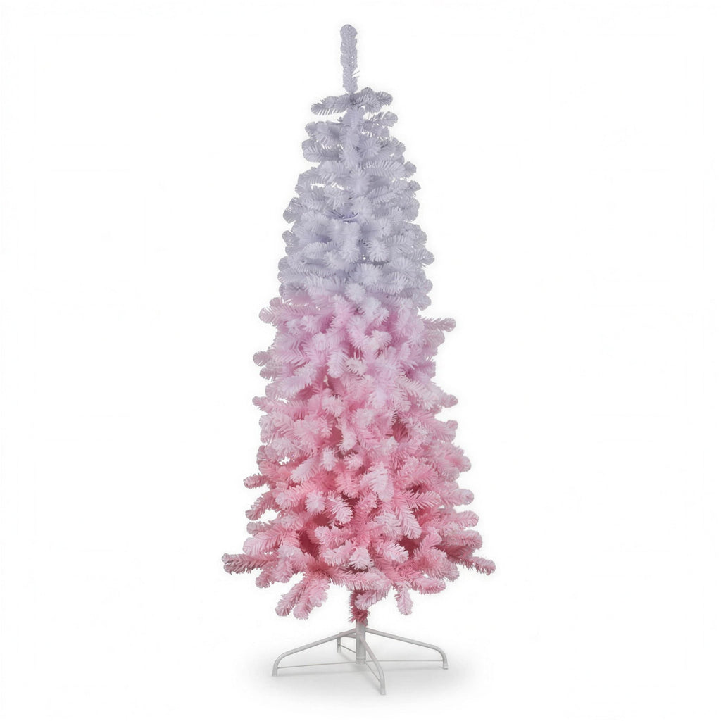 Christabelle 1.8m 6ft Pink Ombre Christmas Tree Pre Lit Warm White LED Foliage Artificial Indoor Xmas Decor Home