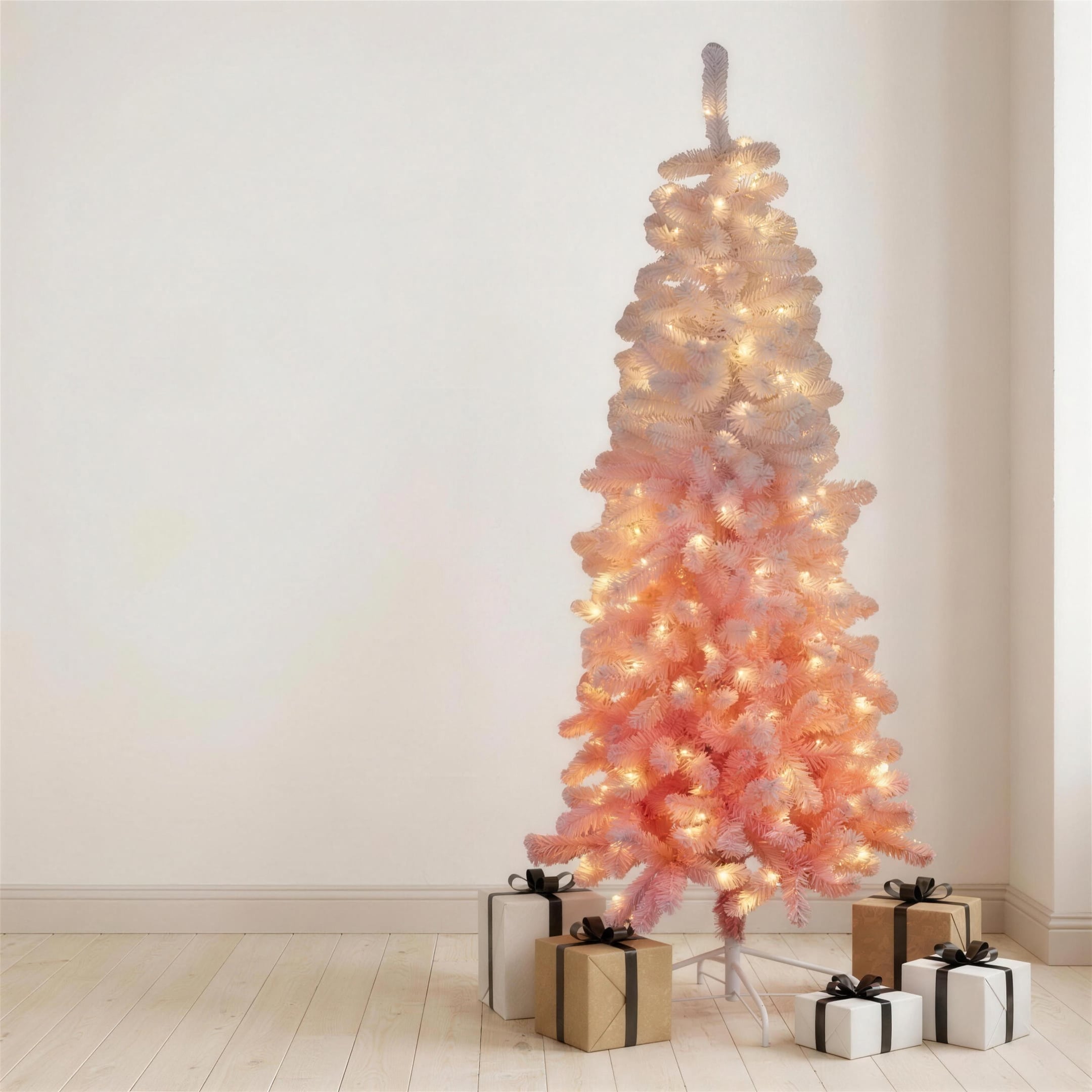 Christabelle 1.8m 6ft Pink Ombre Christmas Tree Pre Lit Warm White LED Foliage Artificial Indoor Xmas Decor Home