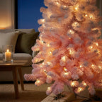 Christabelle 1.8m 6ft Pink Ombre Christmas Tree Pre Lit Warm White LED Foliage Artificial Indoor Xmas Decor Home