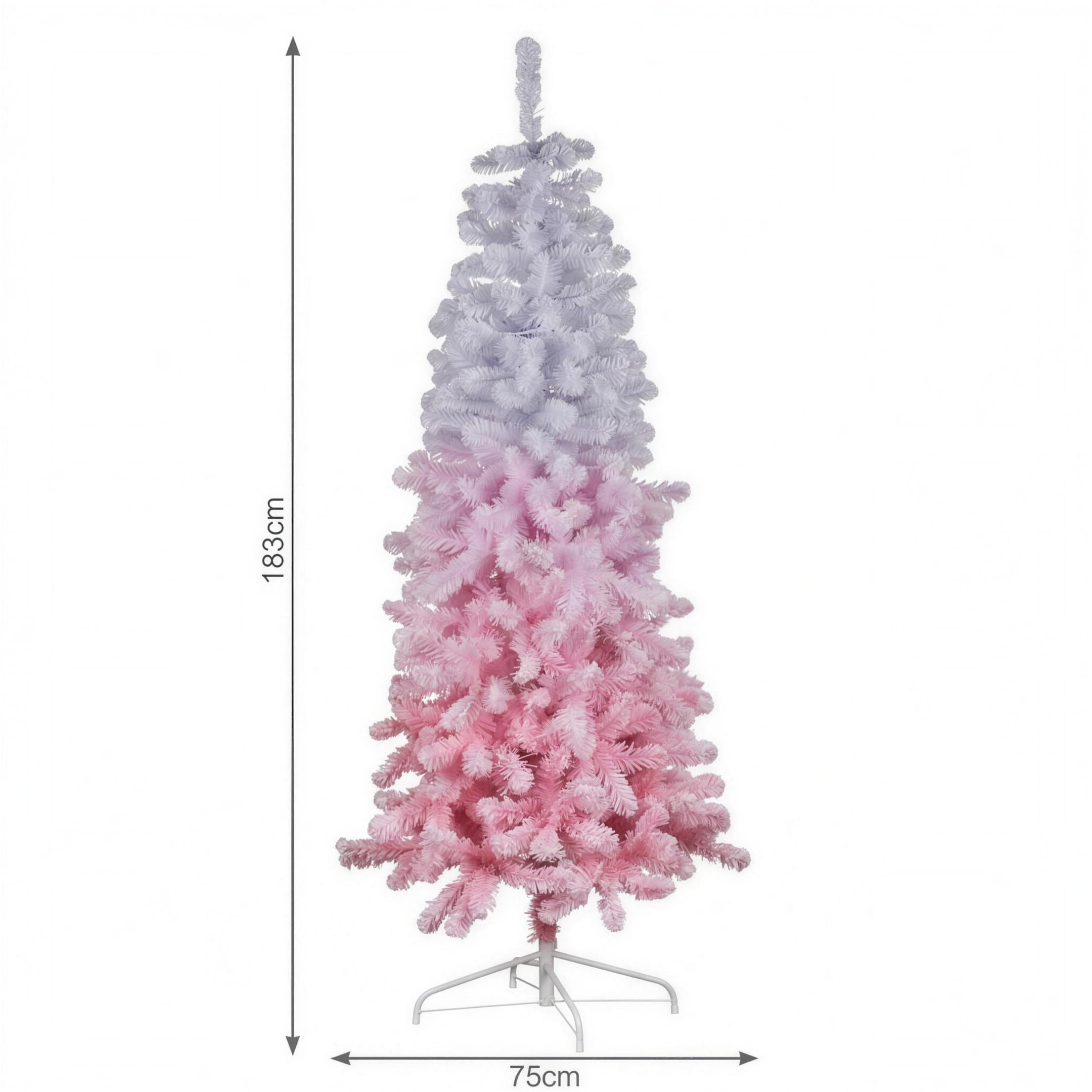 Christabelle 1.8m 6ft Pink Ombre Christmas Tree Pre Lit Warm White LED Foliage Artificial Indoor Xmas Decor Home