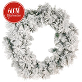 Christabelle 61cm Christmas Wreath Snowy Dorset Pine with Multi-Function LED Lights Tree Door Decoration Ornament