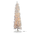 Christabelle 1.8m 6ft White Fairy Floss Christmas Tree Pre Lit RGB LED Flocked Slim 20 Modes Festive Holiday Decoration