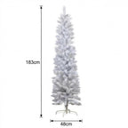 Christabelle 1.8m 6ft White Fairy Floss Christmas Tree Pre Lit RGB LED Flocked Slim 20 Modes Festive Holiday Decoration