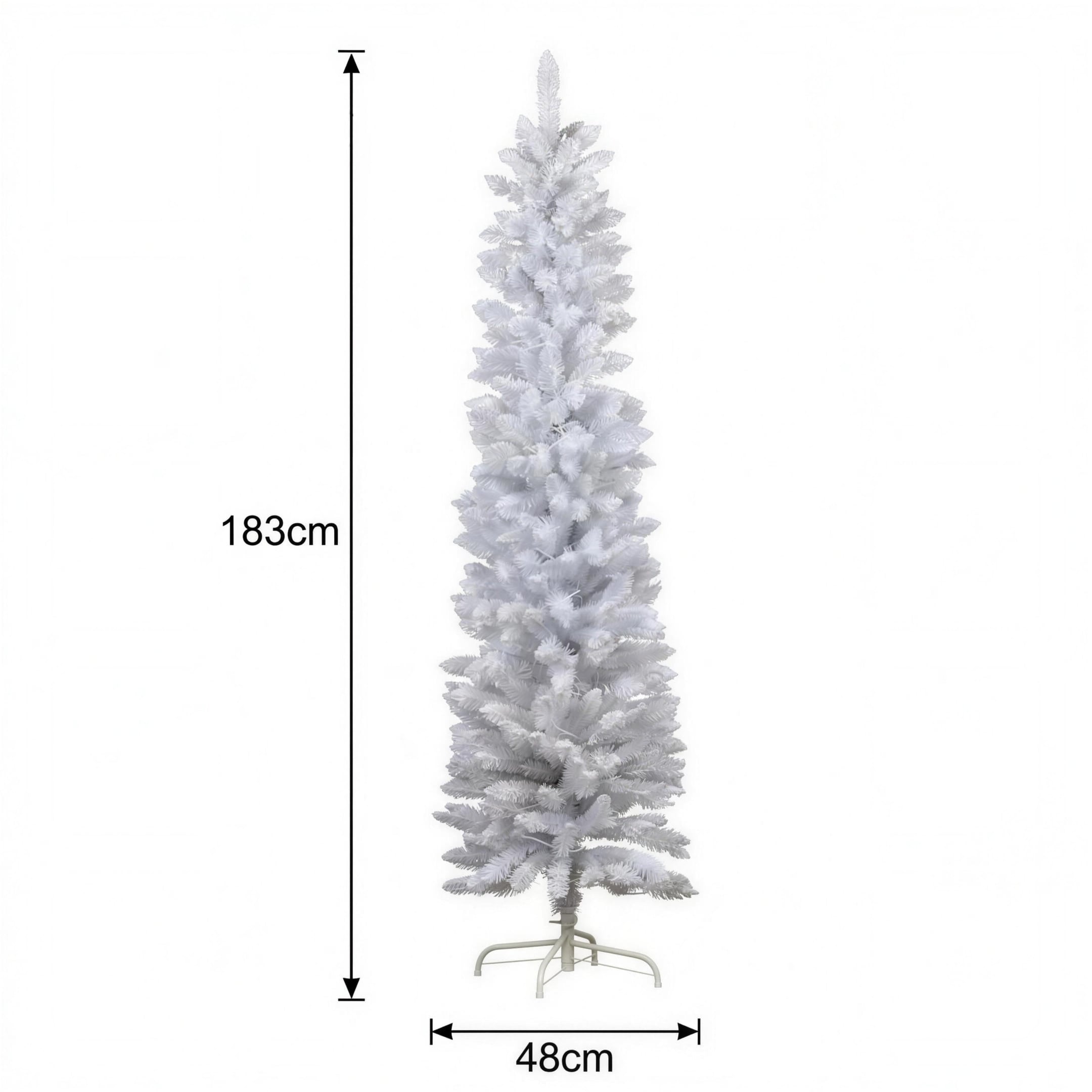Christabelle 1.8m 6ft White Fairy Floss Christmas Tree Pre Lit RGB LED Flocked Slim 20 Modes Festive Holiday Decoration