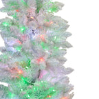 Christabelle 1.8m 6ft White Fairy Floss Christmas Tree Pre Lit RGB LED Flocked Slim 20 Modes Festive Holiday Decoration