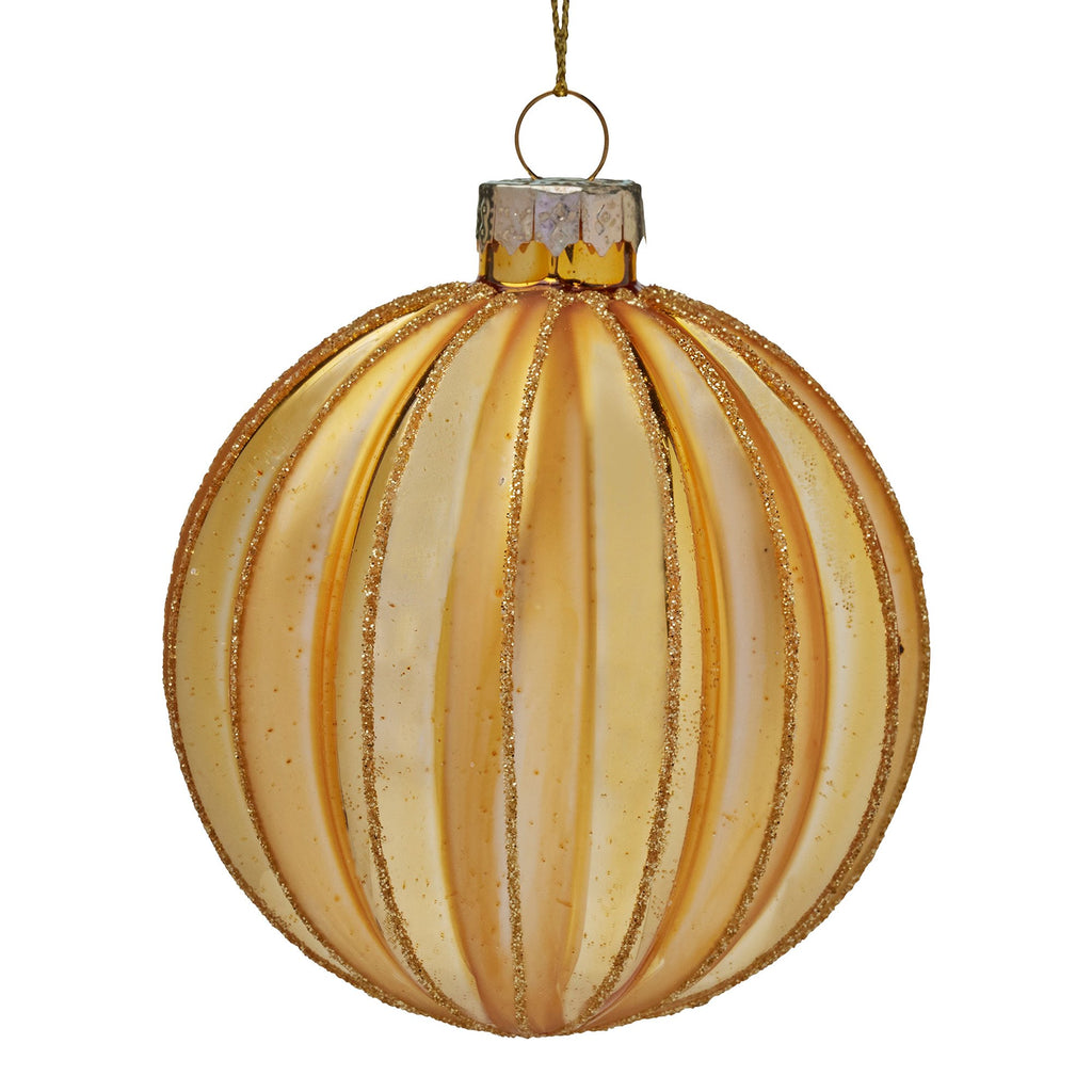 Christabelle Box of 6 Gold Glass Baubles with Matte & Gloss Finish