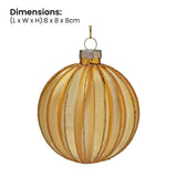 Christabelle Box of 6 Gold Glass Baubles with Matte & Gloss Finish