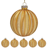 Christabelle Box of 6 Gold Glass Baubles with Matte & Gloss Finish