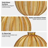 Christabelle Box of 6 Gold Glass Baubles with Matte & Gloss Finish