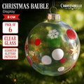 Christabelle Glass Baubles 6 Pcs with Assorted Patterns Balls Christmas Tree Decoration Ornament