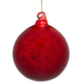 Christabelle Large Red Glass Baubles 6 Pcs with Faint Crackle Pattern Balls Christmas Tree Decoration Ornament