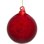 Christabelle Large Red Glass Baubles 6 Pcs with Faint Crackle Pattern Balls Christmas Tree Decoration Ornament