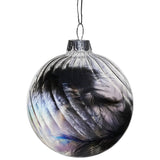 Christabelle Clear Striped Glass Baubles 6Pcs Filled with Feathers Balls Christmas Tree Decoration Ornament