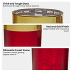 Christabelle Christmas Candle Jar Set of 3 Red and Gold Holiday Candle Holders