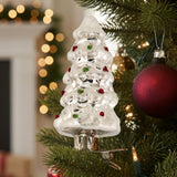 Christabelle Box of 6 Silver Glass Tree Ornaments with Glitter