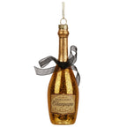 Christabelle Box of 6 Champagne Bottle Christmas Gold Glass Tree Decoration