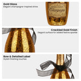 Christabelle Box of 6 Champagne Bottle Christmas Gold Glass Tree Decoration