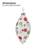 Christabelle Clear Glass Teardrop Baubles 6Pcs Balls Christmas Tree Decoration Ornament