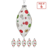 Christabelle Clear Glass Teardrop Baubles 6Pcs Balls Christmas Tree Decoration Ornament