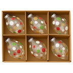Christabelle Clear Glass Teardrop Baubles 6Pcs Balls Christmas Tree Decoration Ornament