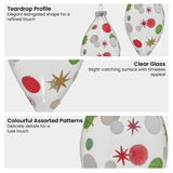 Christabelle Clear Glass Teardrop Baubles 6Pcs Balls Christmas Tree Decoration Ornament