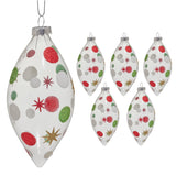 Christabelle Clear Glass Teardrop Baubles 6Pcs Balls Christmas Tree Decoration Ornament