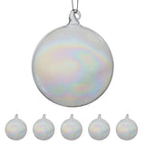 Christabelle Box of 6 Pure Clear Glass Baubles with Iridescent Shine