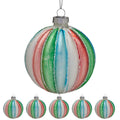 Christabelle Multi-Colour Glass Baubles 6Pcs Balls Christmas Tree Decoration Ornament